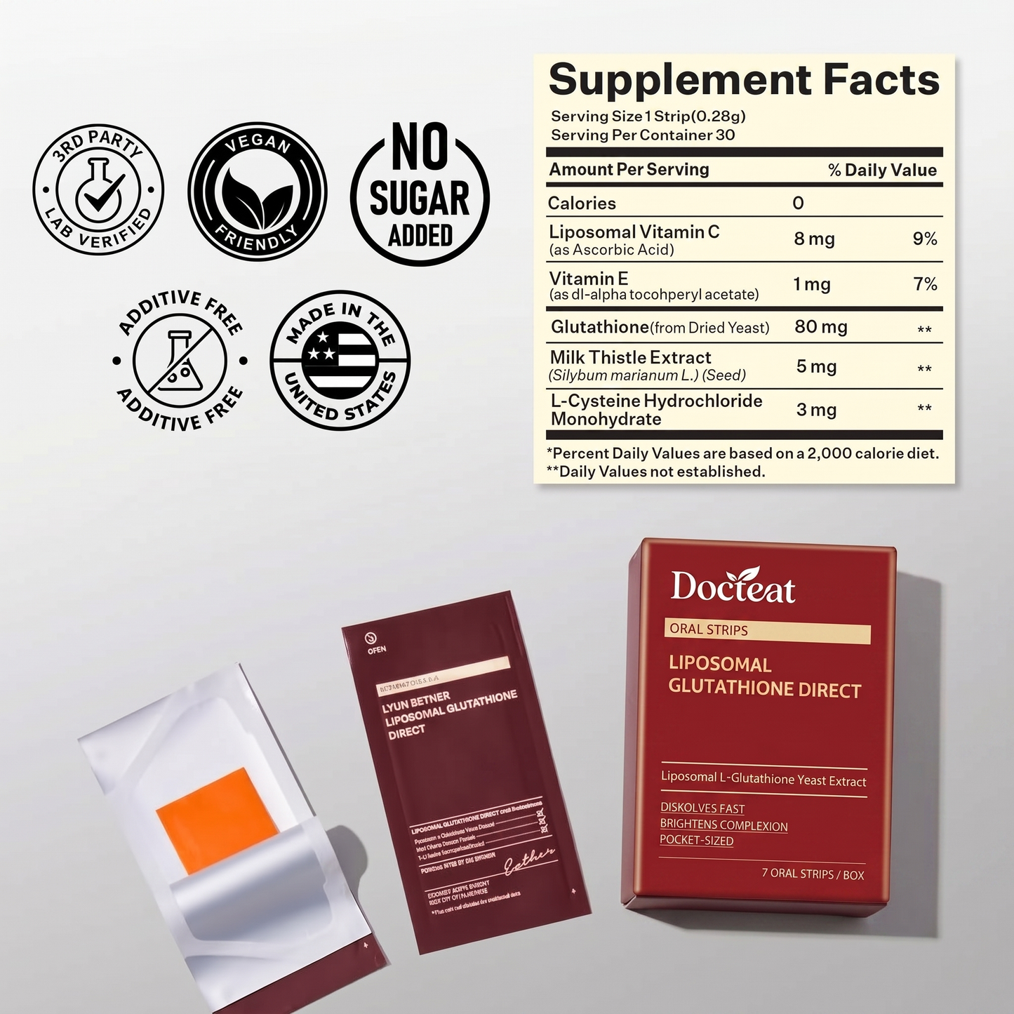 Liposomal Glutathione Brightening Strips